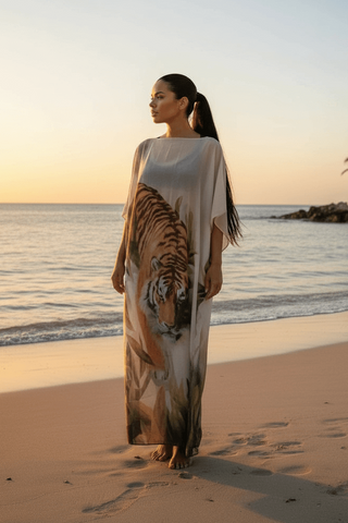 Cream Tiger Kaftan