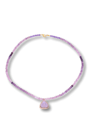 Amethyst Necklace with Triangle Pendant – handcrafted Italian jewellery by Amanda Marcucci, Florence.