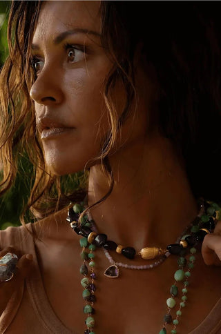 Amethyst Necklace with Triangle Pendant – handcrafted Italian jewellery by Amanda Marcucci, Florence.