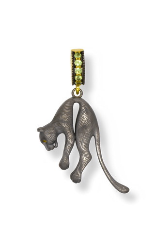 Black Panther Charm – Helena Christensen Collaboration – handcrafted Italian jewellery by Amanda Marcucci, Florence.