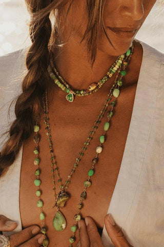 Chrysoprase Shell Necklace – handcrafted Italian jewellery by Amanda Marcucci, Florence.