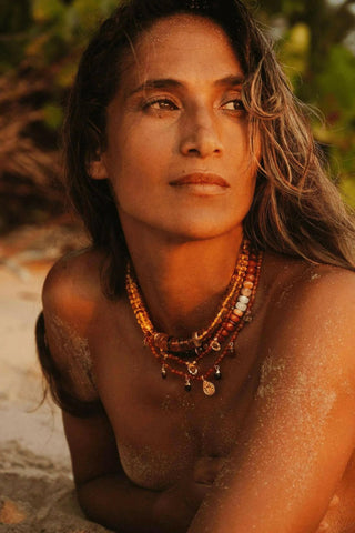 Fire Opal Collar – handcrafted Italian jewellery by Amanda Marcucci, Florence.