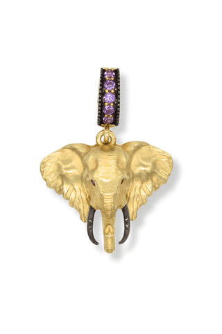 Gold Elephant Charm – Helena Christensen Collaboration – handcrafted Italian jewellery by Amanda Marcucci, Florence.