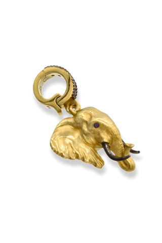 Gold Elephant Charm – Helena Christensen Collaboration – handcrafted Italian jewellery by Amanda Marcucci, Florence.