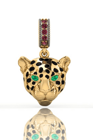 Gold Leopard Charm – Helena Christensen Collaboration – handcrafted Italian jewellery by Amanda Marcucci, Florence.