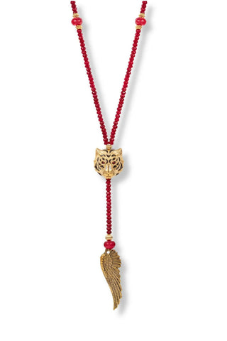 Gold Tiger Rosary Necklace – handcrafted Italian jewellery by Amanda Marcucci, Florence.