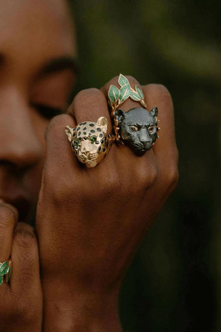 Large Gold Jaguar Ring – handcrafted Italian jewellery by Amanda Marcucci, Florence.
