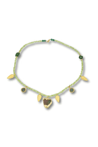 Peridot Leaf Forest Necklace – handcrafted Italian jewellery by Amanda Marcucci, Florence.