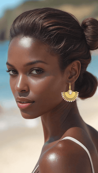 Pink Opal Lotus & Rhodochrosite Earrings – handcrafted Italian jewellery by Amanda Marcucci, Florence.