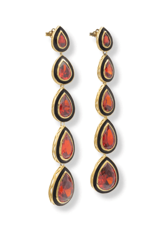 Red Swarovski 5 Drop Earrings – handcrafted Italian jewellery by Amanda Marcucci, Florence.