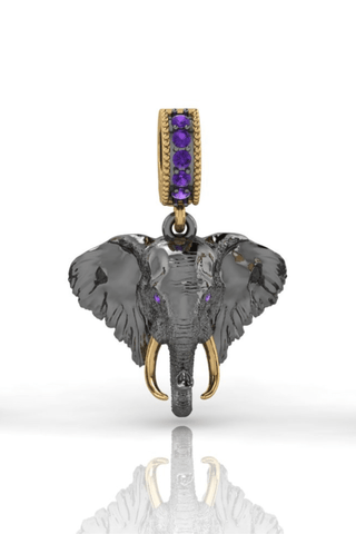 Silver Elephant Charm – Helena Christensen Collaboration – handcrafted Italian jewellery by Amanda Marcucci, Florence.