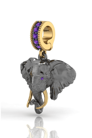 Silver Elephant Charm – Helena Christensen Collaboration – handcrafted Italian jewellery by Amanda Marcucci, Florence.