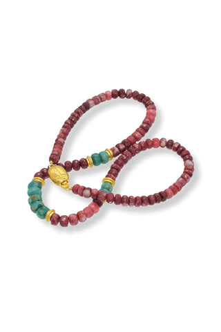 Thulite & Chrysoprase Collar Necklace – handcrafted Italian jewellery by Amanda Marcucci, Florence.