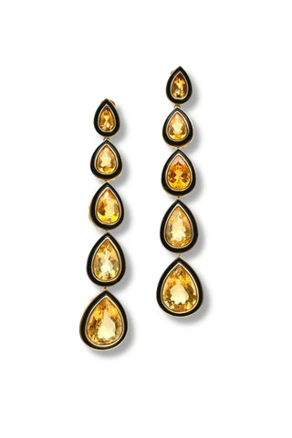 Yellow Swarovski Drop Earrings – handcrafted Italian jewellery by Amanda Marcucci, Florence.